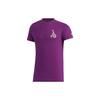 Футболка с коротким рукавом и круглым вырезом, дышащая, с принтом, мужская, фиолетовая GL7276