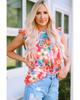 Azura Exchange Floral Print Ruffle Trim Tank Top