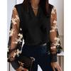 Autumn and Winter New Fashion V-neck Lace Long-sleeved Shirt Shirt Women's Clothing