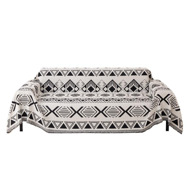 Чехол на диван Шенилловый чехол Геометрическое искусство Высокий стиль Четыре сезона Диванное полотенце Украшение для дома Нескользящий и Защита от зацепок