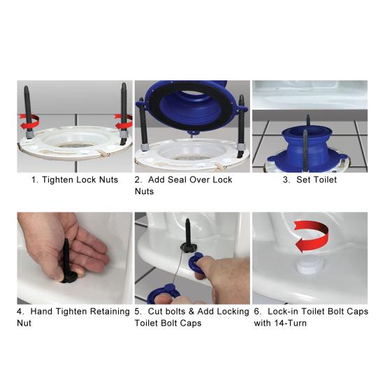 Комплект для ремонта фланца унитаза, сверхпрочное восковое уплотнительное резиновое кольцо, простая установка крышки болта унитаза, восковое кольцо для унитаза