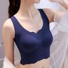 Plus Size Women Wireless Longline Brassiere Comfortable Seamless Underwear Gathered Push Up Tank Top Sport Bra Summer Thin Bralette