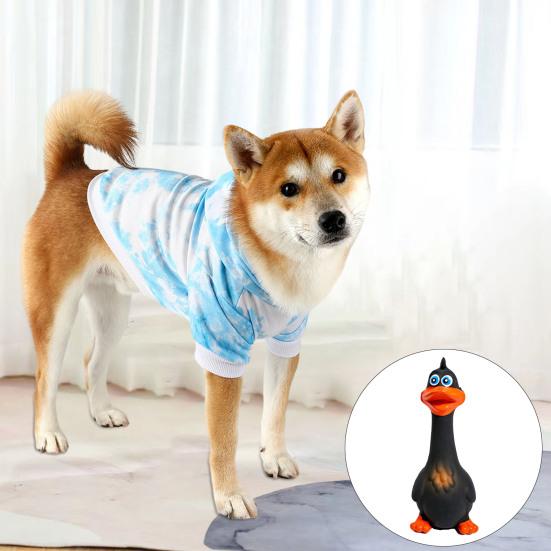 Latex Chicken Squeaky Dog Toy Funny Cartoon Duck Safe Non-Toxic Teething Toy Bite-Resistant Pet Interactive Toy Screaming Sound Pet Toys for Dogs