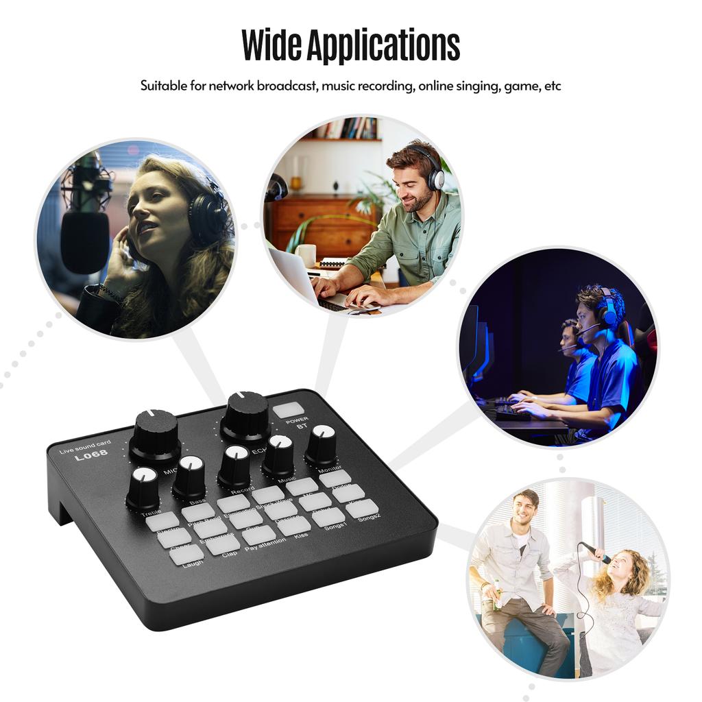 Профессиональный комплект конденсаторного микрофона для студии вещания и записи с внешней звуковой картой + микрофон