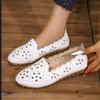 Мода 2025 Новые женские лоферы на плоской подошве из мягкой кожи с круглым носком, плоские кроссовки, женские летние туфли с перфорацией, Zapatos De Mujer