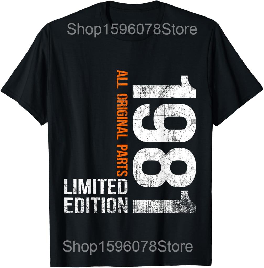 Винтаж 44 года Рожденный в 1981 44-й День рождения Кассетная лента Футболки Юмор Уличная одежда Футболка Короткий рукав Унисекс Свободная одежда