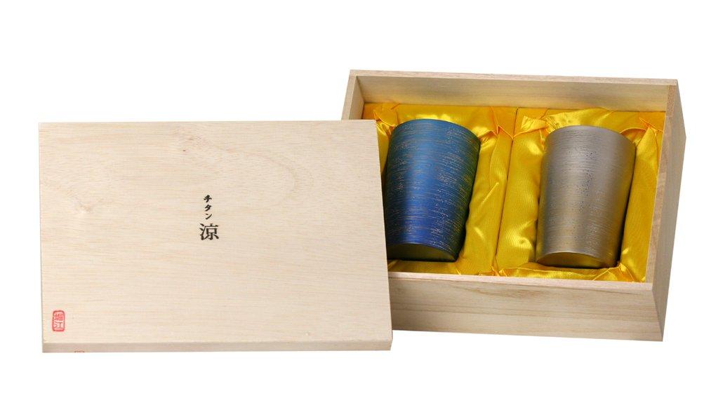 Набор из 2 стаканов HORIE Pure Titanium: белый, береза, розовый, 350 мл, синий, 350 мл, чашка из чистого титана Чашка из чистого титана, предназначенная для вспенивания