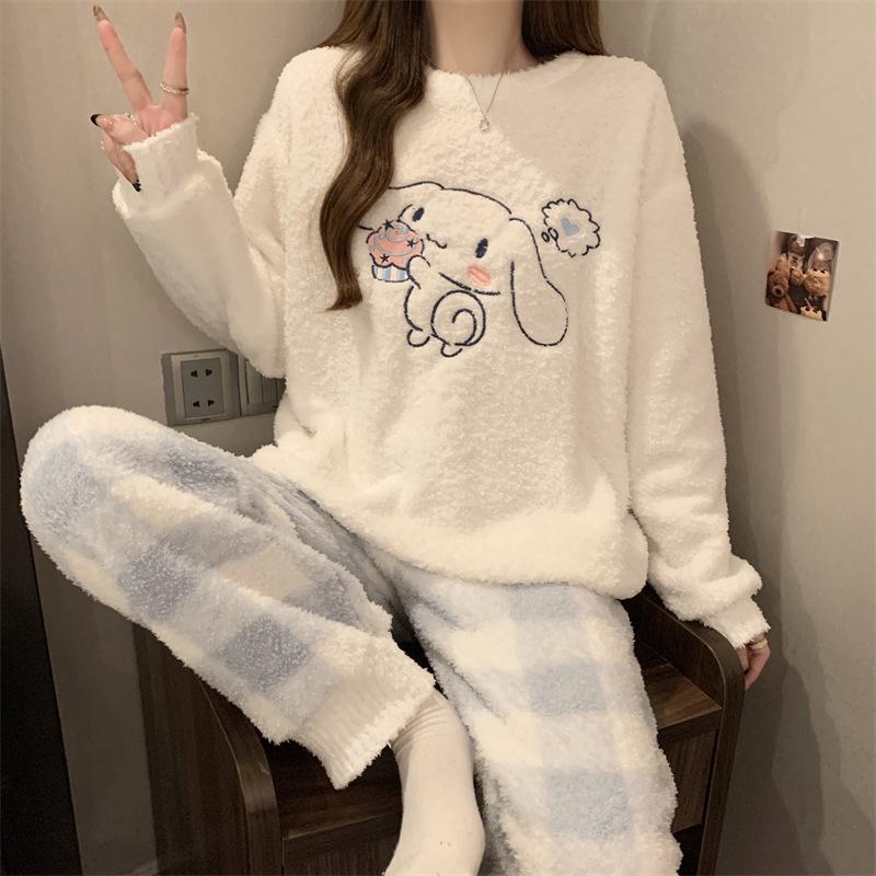 Женский уютный флисовый зимний пижамный комплект - Мягкий, Плотный и Теплый