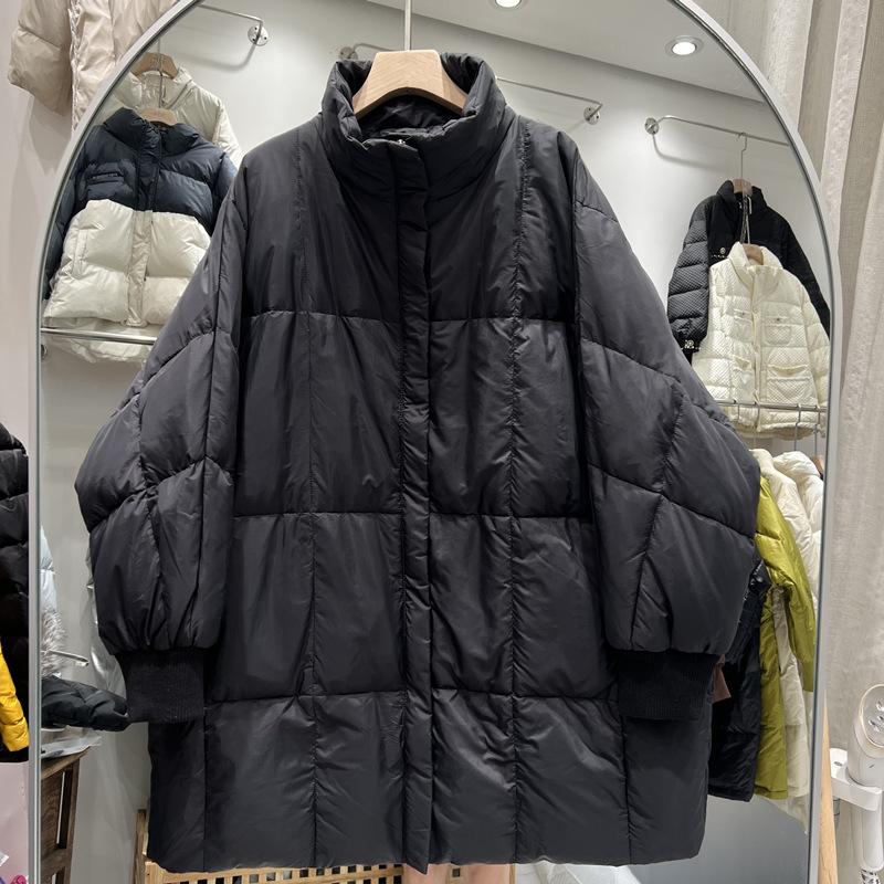 Куртка-пуховик с рукавами «летучая мышь», женская, средней длины, свободная, модная, большого размера, теплая, зимняя, парка