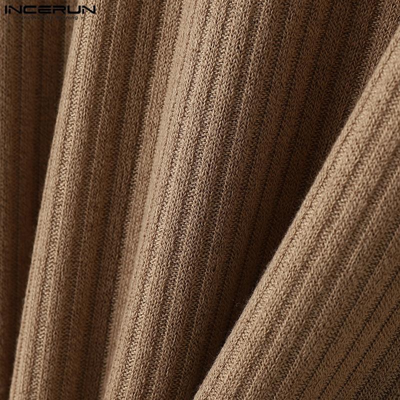 INCERUN Мужской двубортный пиджак с воротником-лацканом с длинным рукавом, повседневный свитер, пиджак