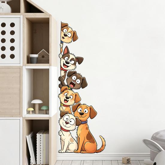 Durable Outdoor Window Decals Cute Cartoon Cats/Dogs Wall Stickers, Waterproof PVC Decals, Peel And Bathroom Glass Stickers Stick