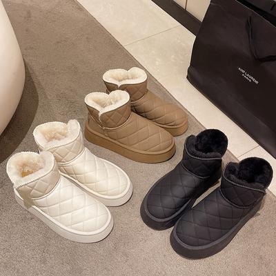 Зимние водонепроницаемые теплые короткие зимние ботинки на толстой подошве для женщин