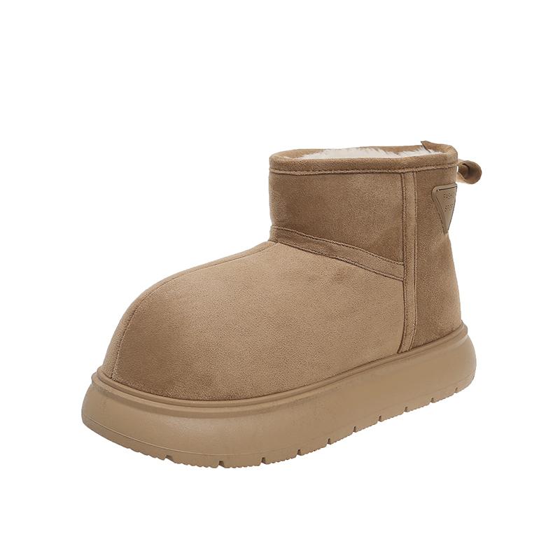 Fashion Women Snow Boots Platform Fur Warm Flats Suede Cotton Shoes Trend Winter Outdoor Casual Brand Flats Cozy Sleeve Platform Shoes
