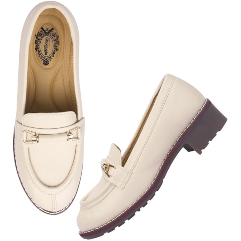 Женские лоферы Shoetopia, кремовые, 3 UK