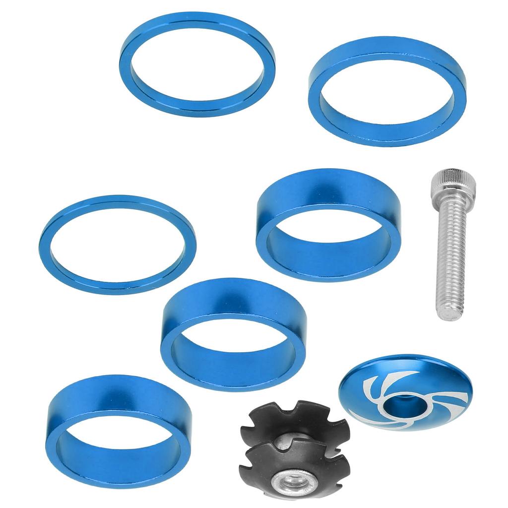 6Pcs Bike Headset Spacer Aluminium Alloy   Handlebar Stem Spacers for Mountain Bike