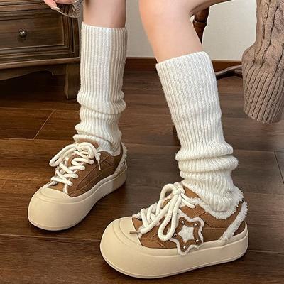 Простые повседневные универсальные туфли на толстой подошве с утолщенной подошвой для женщин 2025 года, новые осенне-зимние теплые легкие спортивные туфли