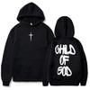 Child of God Jesus Faith Christian Hoodies Winter Warm Fleece Hooded Sweatshirt Letter Graphic Printing Pullover Streetwear