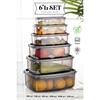 Set Of 6 Rectangular Sweet Transparent Storage Containers
