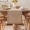 Jute Burlap Table Runner Macrame Edges Machine Wash or Brush Macrame Table Runner  Family Dinners