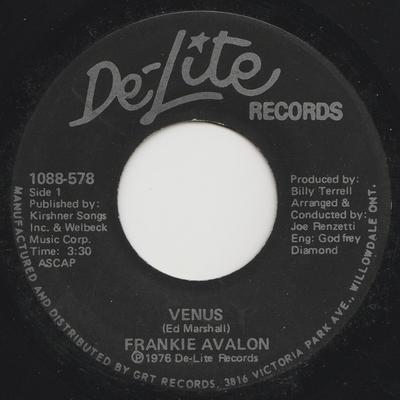 7-дюймовая пластинка FRANKIE AVALON Venus 1088578 DELITE RECORDS 1976 Канада SoulFunk Б/у