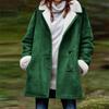 Women's Fashionable Coat Solid Color Long Sleeved Pocket Loose Button Plush Jacket