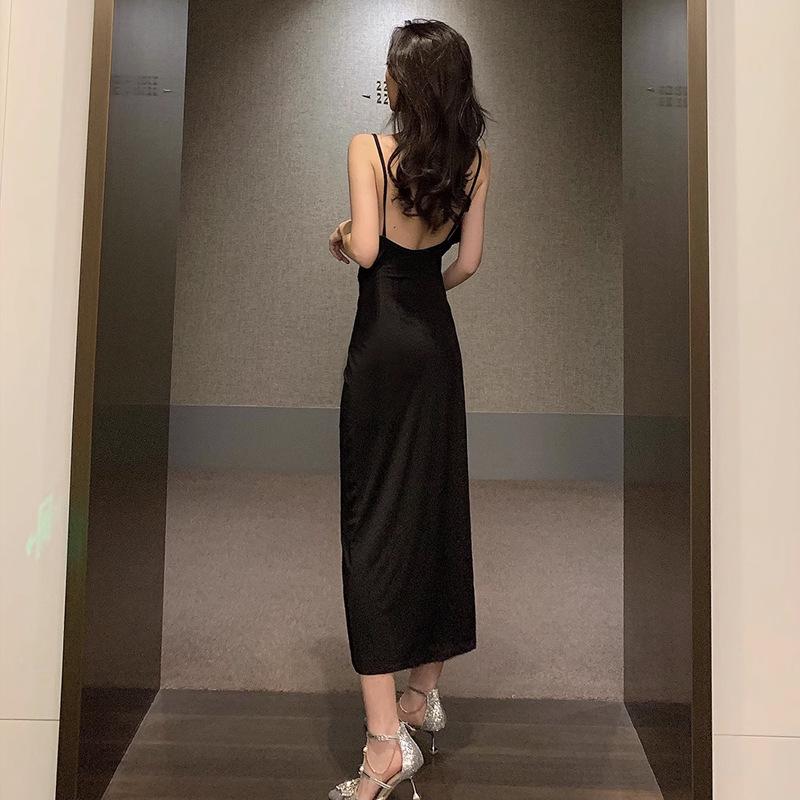 Женский корейский вариант сексуального облегающего платья с открытой спиной для отдыха на море