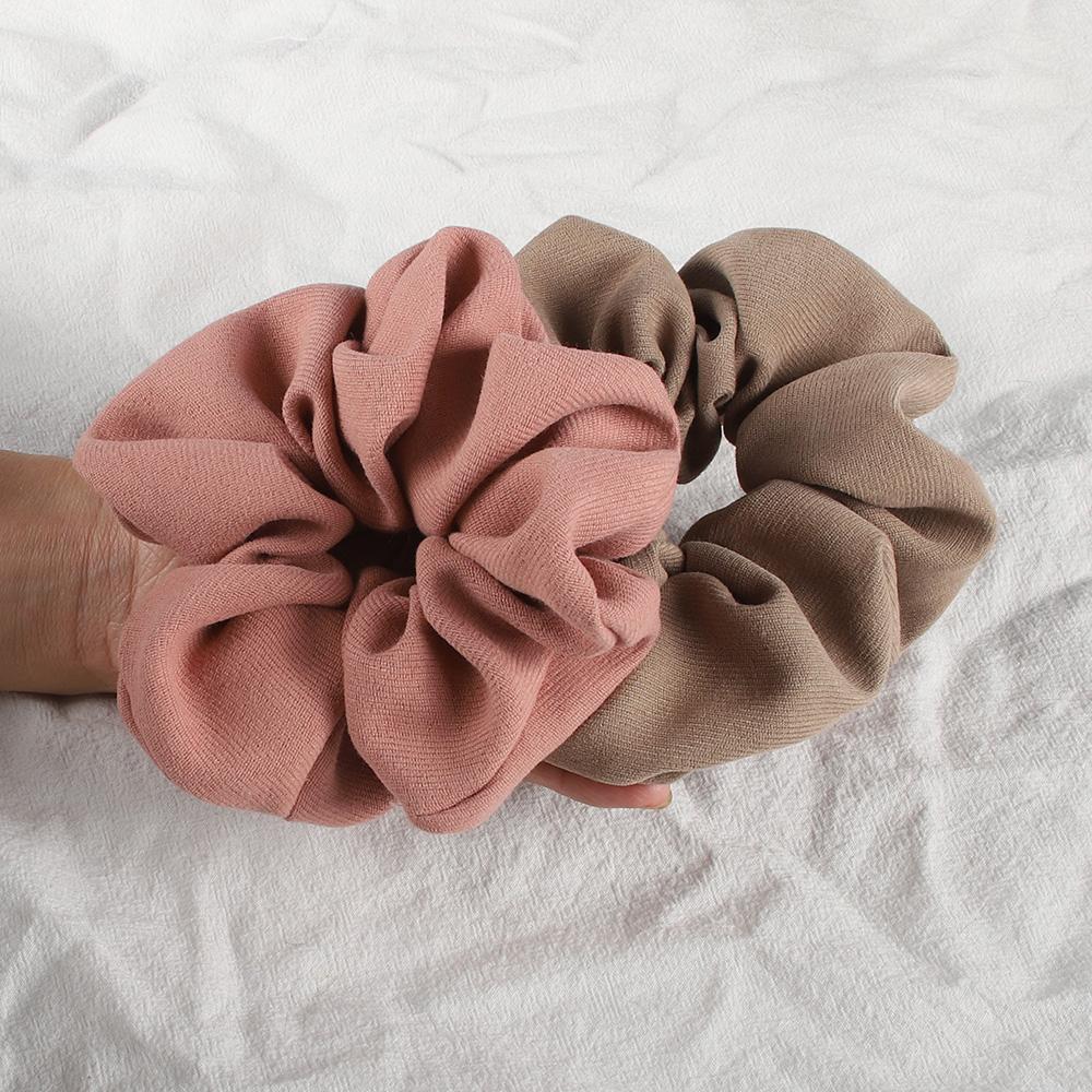 Fashion Winter Fabric Large Hair Scrunchies Elastic Hair Bands Women Girls Ponytail Holder Hair Ties Hair Accessories New