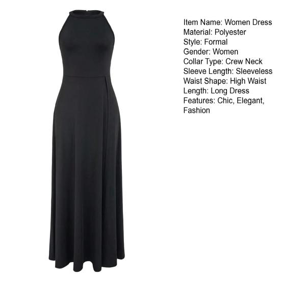 Женское летнее платье макси с высоким разрезом, халтер, без рукавов, длинное платье, сексуальное, для вечерней вечеринки, для гостьи на свадьбе, формальное платье