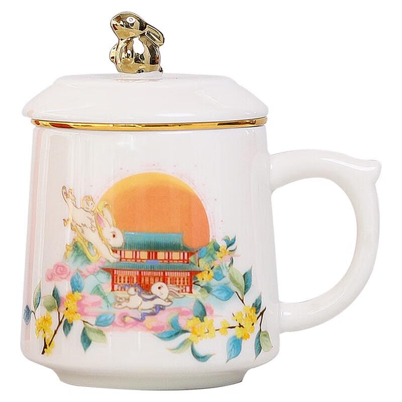 Auspicious Jade Rabbit Ceramic Tea Gift Set