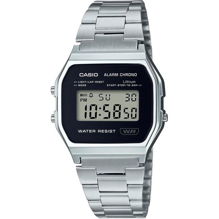 Casio Цифровые часы Винтажная серия A158WEA-1 Металлический ремешок Унисекс Черный (Импортный) Металлический браслет/Черный A158WEA-1