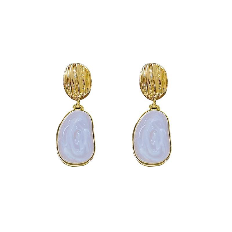 Белая нерегулярная подвеска в виде капли воды для женщин, корейская геометрия, новые модные украшения для вечеринок, серьги для девочек, аксессуар