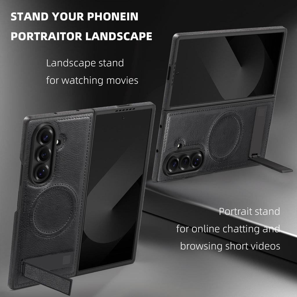 Чехол-подставка Samsung Z Fold7/Z Fold6 Магнитный Кристальная Защита Бизнес-телефон
