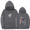Anime Naruto Printed Hooded Sweatshirt Men Women Loose Fit Warm Fleece Lined Casual Sportswear