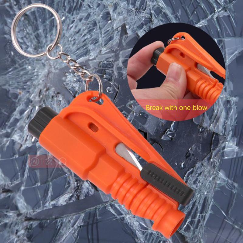 Молоток для разбивания окон, свисток-резак, брелок для ключей 3 в 1, автомобильный молоток безопасности со свистком для выживания, портативный резак для ремня безопасности, брелок