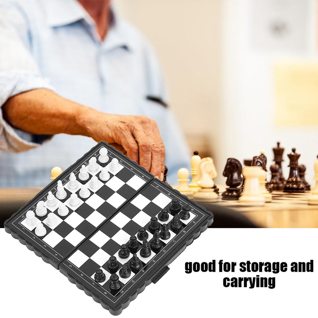 Portable Plastic Folding Chessboard Magnetic Chess Set Game for Party Family Activities
