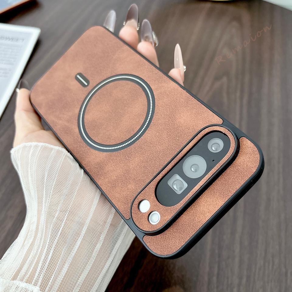 Retro Leather Magnetic Phone Case for Google Pixel 10 9 7 8 Pro XL 10A 9A 8A Armor Shockproof Protector Cover