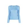 Polo SS23 Solid Color Logo Embroidered Cable Knit Sweater Women Sweater Blue 211891640-013