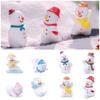 Christmas Mini Snowman Figurine Accessories Miniature Snowman Statue Gift Cartoon Snow Man Doll