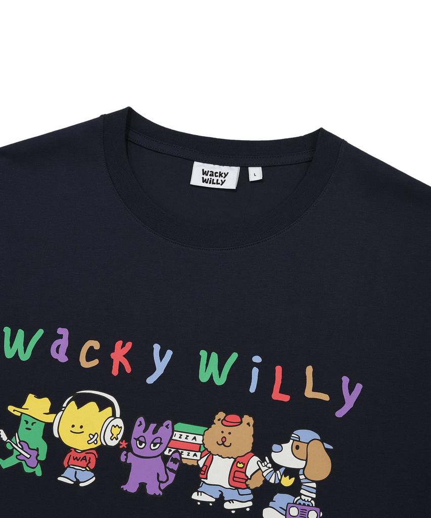 WACKY WILLY Kiki Friends Графическая футболка с коротким рукавом Темно-синяя
