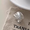 925 Sterling Silver Multi Layer Open Rings For Women Fashion Minimalist Irregular Line Cross Rings Statement Jewelry Party Gifts