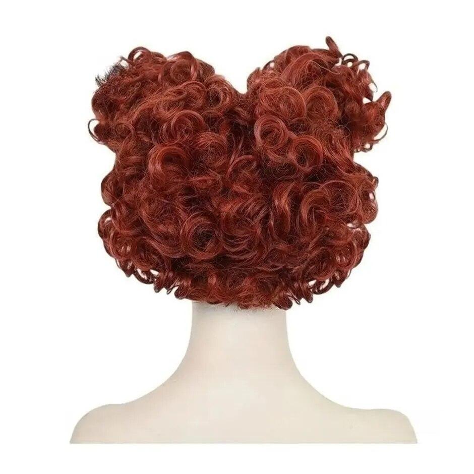 Adult Women Wig Short Curly Red Wig for Cosplay Costume Wig Red Brown Short Curly Wigs Red Brown Curly Buns Queen Cosplay Afro