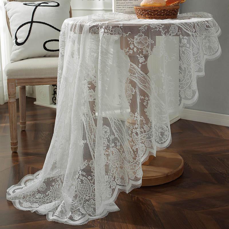 American Ins Wind Party White Lace Retro Hollow Round Tablecloth Tablecloth Spot