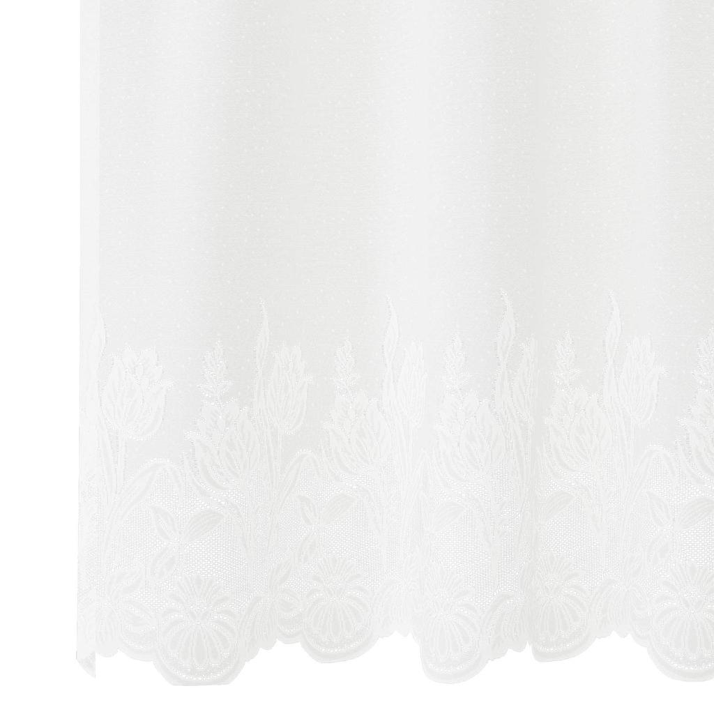 Lace Curtain with Curtains Floral White 200 x 400 cm Polyester