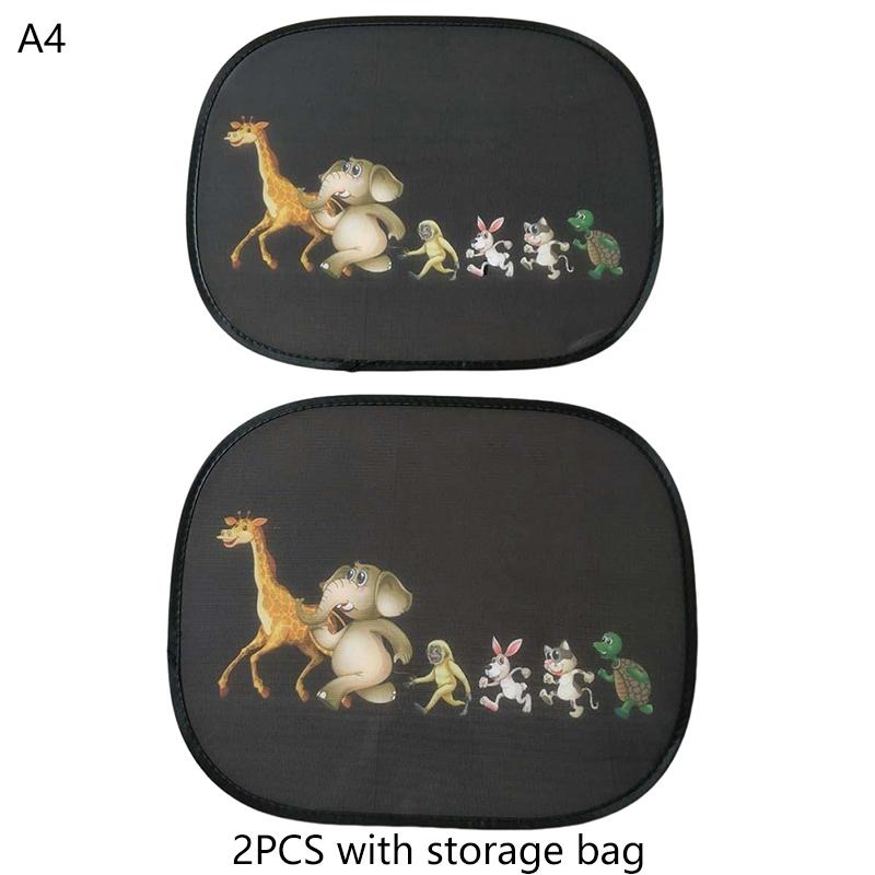 2 шт. солнцезащитные шторы для боковых окон автомобиля, регулируемые шторы для автомобильного стайлинга, солнцезащитный козырек с рисунком животных, жалюзи, солнцезащитный козырек