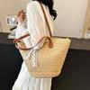 Straw Beach Bag Summer Woven Tote Bag Large Capacity Shoulder Commuting Woven Bag for Women Straw Purses and Handbags Woven Bag