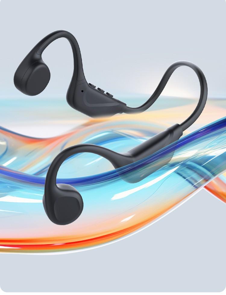 Беспроводные наушники S1 с костной проводимостью Bluetooth - Водонепроницаемость IPX5, 9 часов работы от аккумулятора, Идеально подходят для бега и езды на велосипеде.