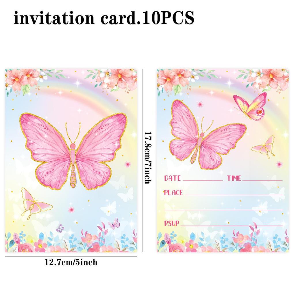 Pink Butterfly Spring Tea Party Tableware: Disposable Cups, Napkins & Banners