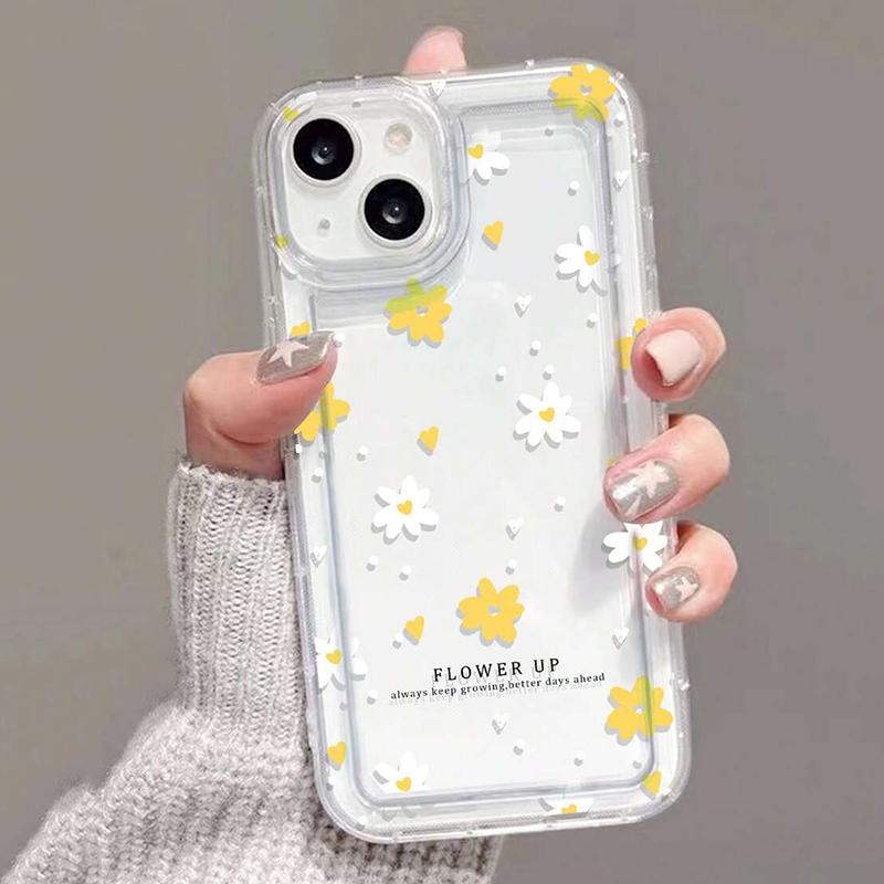 Маленький цветок подсолнух Чехол для телефона iPhone 15 Pro Max 11 12 13 16 14 Plus 7 8 XS Силиконовый противоударный чехол Защитный кожух для объектива