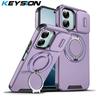 KEYSION Чехол для телефона с кольцом-подставкой, вращающимся на 360°, для OPPO A6x 5G A6 A6t Pro A6s 5G, с защитой камеры-слайдером, магнитной, ударопрочный