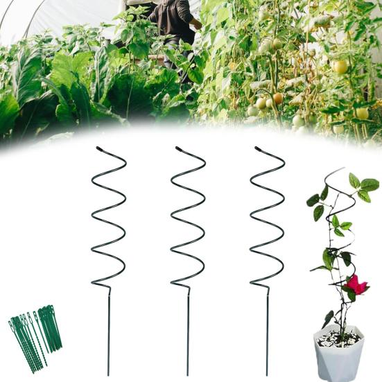 3 шт. опоры для растений, витые опоры для томатов, спиральные опоры для растений, железные садовые опоры с закрутками для вьющихся растений, виноградных лоз